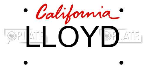 LLOYD California License Plate