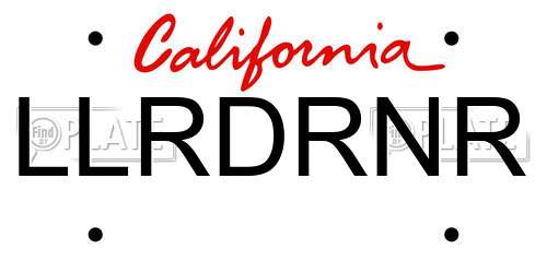 LLRDRNR California License Plate