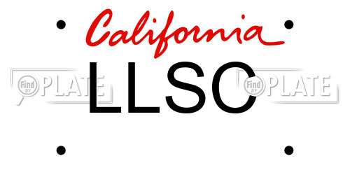 LLSC California License Plate