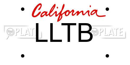 LLTB California License Plate