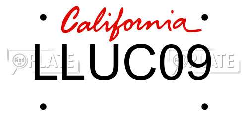 LLUC09 California License Plate