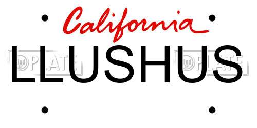 LLUSHUS California License Plate
