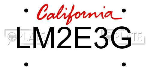LM2E3G California License Plate