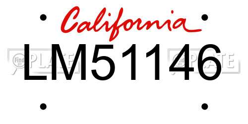 LM51146 California License Plate