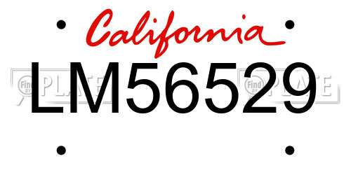 LM56529 California License Plate