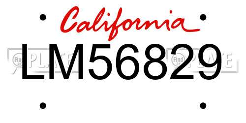 LM56829 California License Plate