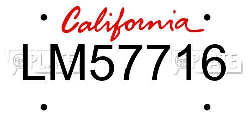 LM57716 California License Plate