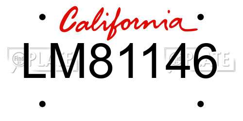 LM81146 California License Plate