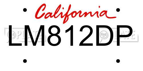 LM812DP California License Plate