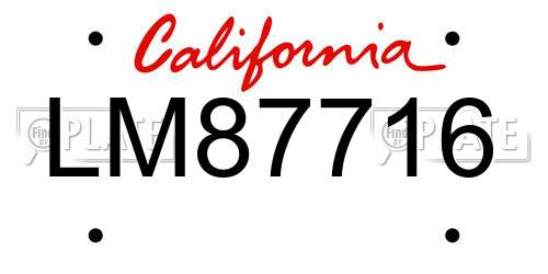 LM87716 California License Plate