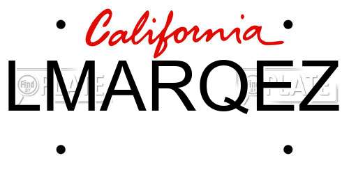 LMARQEZ California License Plate