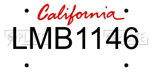 LMB1146 California License Plate