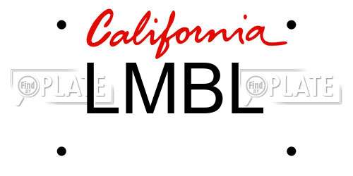 LMBL California License Plate