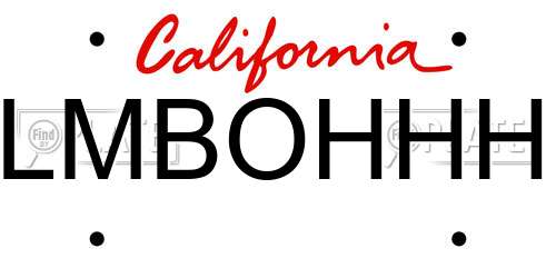 LMBOHHH California License Plate