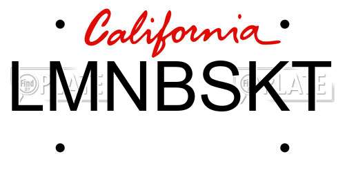 LMNBSKT California License Plate