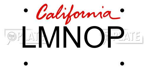 LMNOP California License Plate