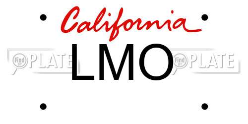 LMO California License Plate