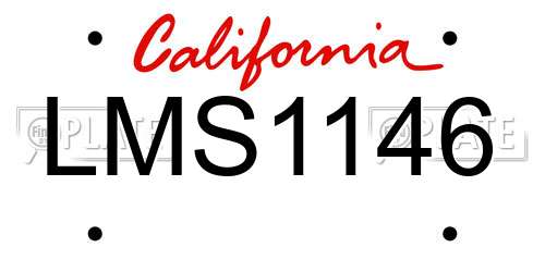 LMS1146 California License Plate