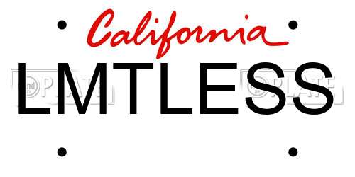 LMTLESS California License Plate