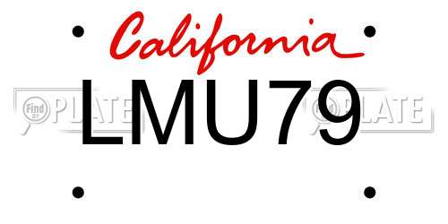 LMU79 California License Plate