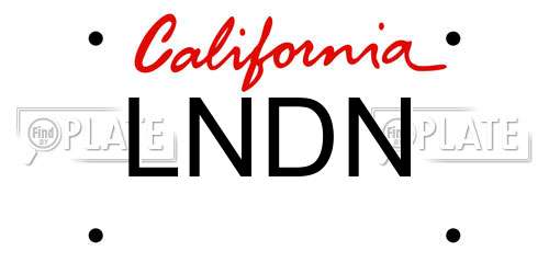LNDN California License Plate