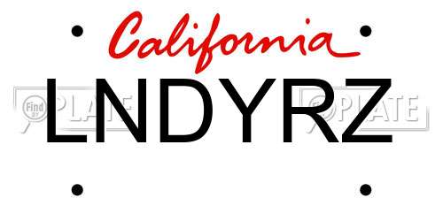 LNDYRZ California License Plate