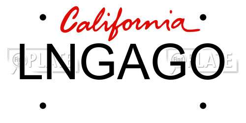 LNGAGO California License Plate
