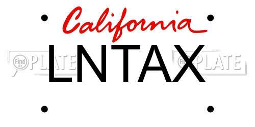 LNTAX California License Plate