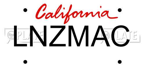 LNZMAC California License Plate