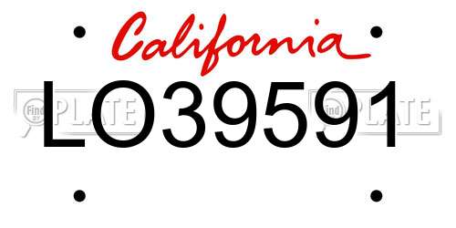 LO39591 California License Plate