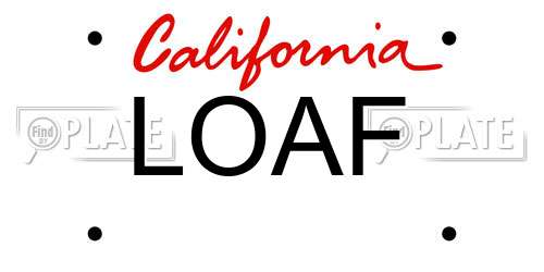 LOAF California License Plate