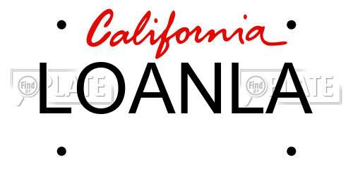 LOANLA California License Plate