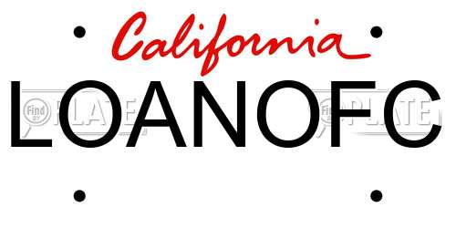 LOANOFC California License Plate