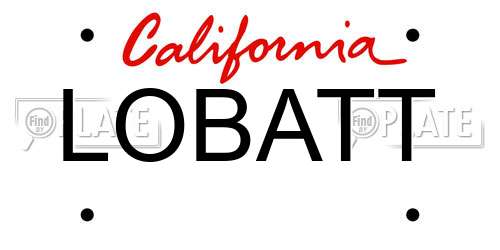 LOBATT California License Plate