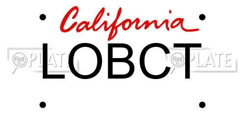LOBCT California License Plate