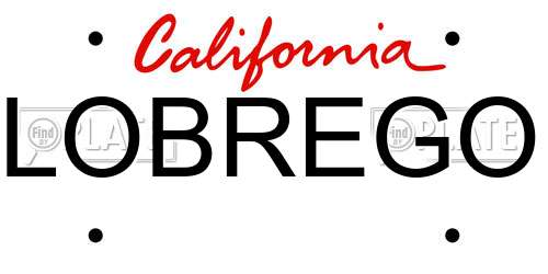 LOBREGO California License Plate