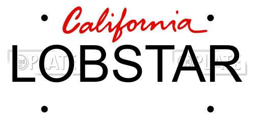 LOBSTAR California License Plate