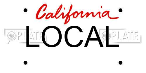LOCAL California License Plate