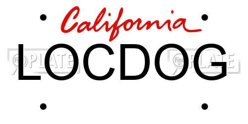 LOCDOG California License Plate