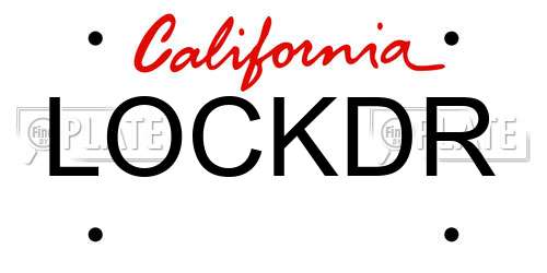 LOCKDR California License Plate