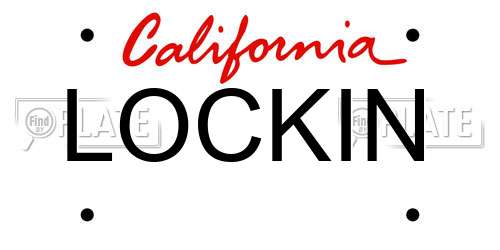 LOCKIN California License Plate