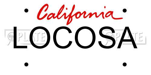 LOCOSA California License Plate