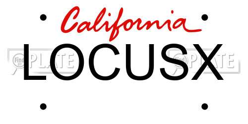 LOCUSX California License Plate