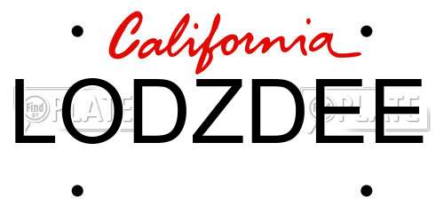 LODZDEE California License Plate