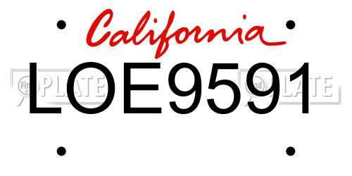 LOE9591 California License Plate