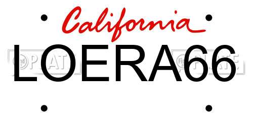 LOERA66 California License Plate