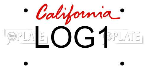 LOG1 California License Plate