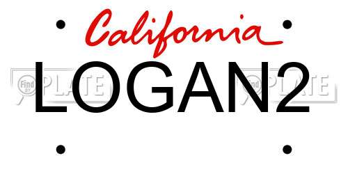 LOGAN2 California License Plate