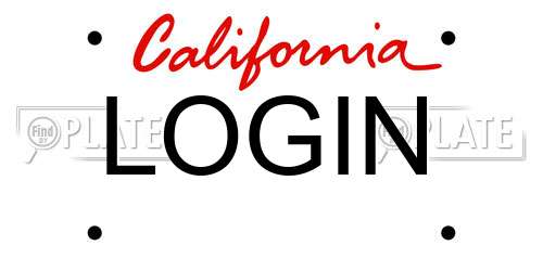 LOGIN California License Plate