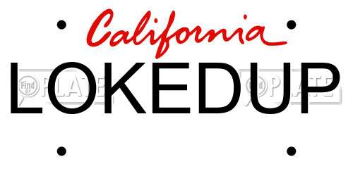 LOKEDUP California License Plate